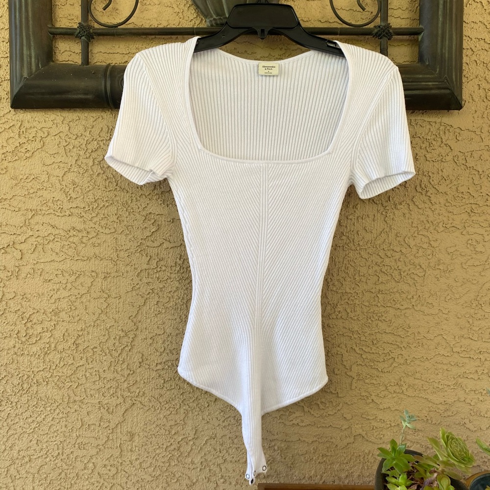 Abercrombie and Fitch Ribbed Squareneck Bodysuit